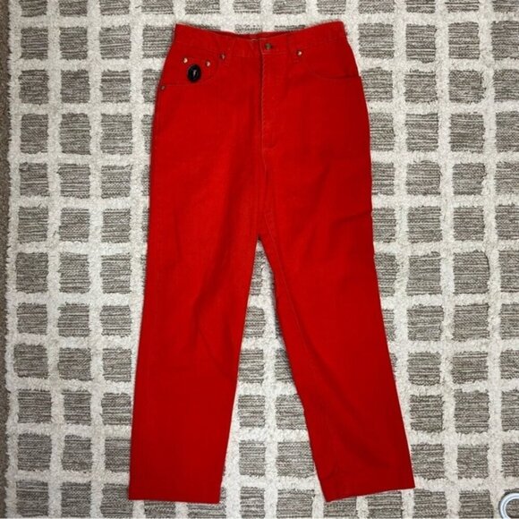 Number One Trussardi Vintage Bright Red Jeans - Picture 2 of 8